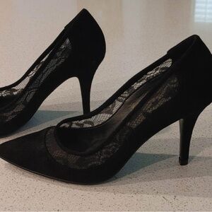 Elegant Black Lace Heels
